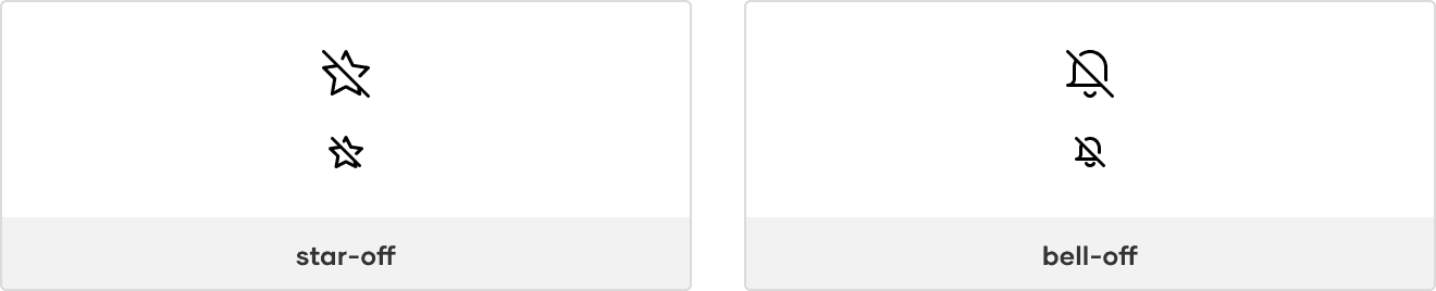 Example of off icons